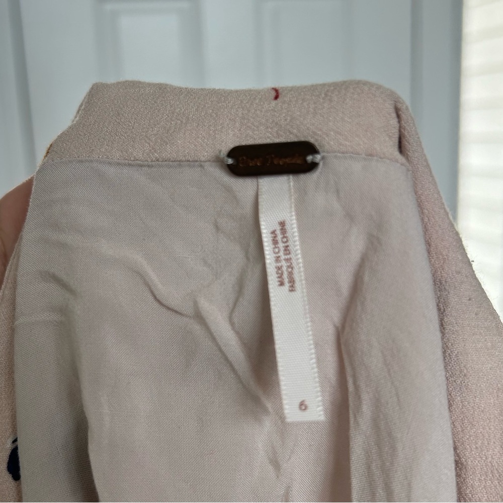 Free People Lovers Lane Floral Button Front Mini Skirt Sz 6 - Picture 8 of 9